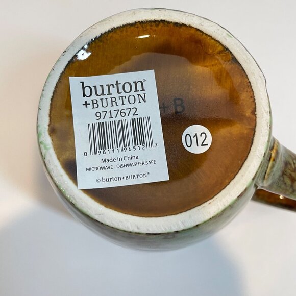 Burton and Burton Ceramic Mug with Snowman & Cardinals Design 12 Oz Green & Mult - Picture 7 of 9